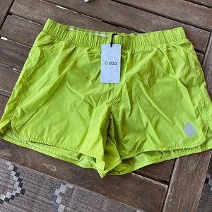 Stio Second Light Running Shorts River Reed Chartreuse Size M